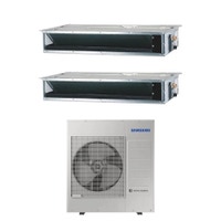 Immagine di Samsung CANALIZZABILE BASSA/MEDIA PREVALENZA R32 Climatizzatore canalizzabile dual split inverter | unità esterna 10 kW unità interne 9000+12000 BTU AJ100TXJ5KG/EU+AJ0[26|35]TNLPEG