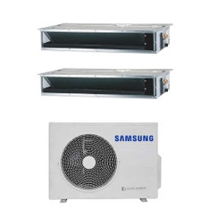 Immagine di Samsung CANALIZZABILE BASSA/MEDIA PREVALENZA R32 Climatizzatore canalizzabile dual split inverter | unità esterna 5.2 kW unità interne 9000+9000 BTU AJ052TXJ3KG/EU+AJ0[26|26]TNLPEG