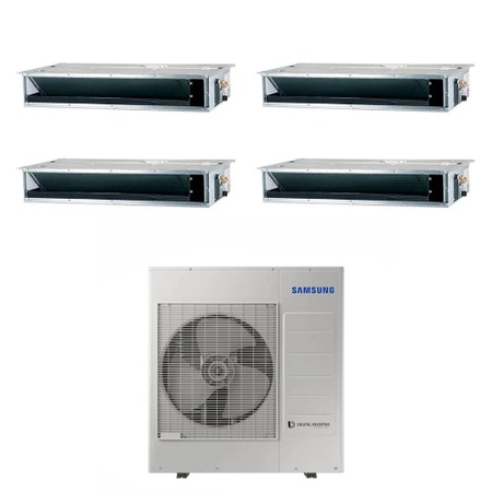 Immagine di Samsung CANALIZZABILE BASSA/MEDIA PREVALENZA R32 Climatizzatore canalizzabile quadri split inverter | unità esterna 10 kW unità interne 9000+9000+9000+9000 BTU AJ100TXJ5KG/EU+AJ0[26|26|26|26]TNLPEG