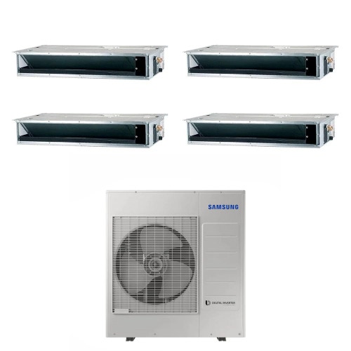 Immagine di Samsung CANALIZZABILE BASSA/MEDIA PREVALENZA R32 Climatizzatore canalizzabile quadri split inverter | unità esterna 10 kW unità interne 9000+9000+9000+9000 BTU AJ100TXJ5KG/EU+AJ0[26|26|26|26]TNLPEG