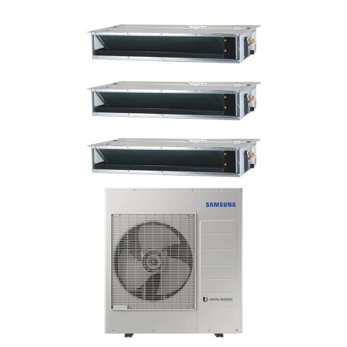 Immagine di Samsung CANALIZZABILE BASSA/MEDIA PREVALENZA R32 Climatizzatore canalizzabile trial split inverter | unità esterna 10 kW unità interne 9000+9000+9000 BTU AJ100TXJ5KG/EU+AJ0[26|26|26]TNLPEG