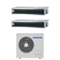 Immagine di Samsung CANALIZZABILE BASSA/MEDIA PREVALENZA R32 Climatizzatore canalizzabile dual split inverter | unità esterna 8 kW unità interne 9000+12000 BTU AJ080TXJ4KG/EU+AJ0[26|35]TNLPEG