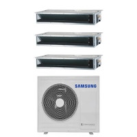 Immagine di Samsung CANALIZZABILE BASSA/MEDIA PREVALENZA R32 Climatizzatore canalizzabile trial split inverter | unità esterna 8 kW unità interne 9000+9000+9000 BTU AJ080TXJ4KG/EU+AJ0[26|26|26]TNLPEG