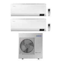 Immagine di Samsung CEBU R32 Climatizzatore a parete dual split inverter Wi-Fi bianco | unità esterna 10 kW unità interne 7000+9000 BTU AJ100TXJ5KG/EU+AR[07T|09T]XFYAWKNEU