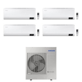 Immagine di Samsung CEBU R32 Climatizzatore a parete quadri split inverter Wi-Fi bianco | unità esterna 10 kW unità interne 9000+9000+9000+24000 BTU AJ100TXJ5KG/EU+AR[09T|09T|09T|24T]XFYAWKNEU