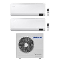 Immagine di Samsung CEBU R32 Climatizzatore a parete dual split inverter Wi-Fi bianco | unità esterna 6.8 kW unità interne 7000+9000 BTU AJ068TXJ3KG/EU+AR[07T|09T]XFYAWKNEU