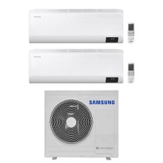 Immagine di Samsung CEBU R32 Climatizzatore a parete dual split inverter Wi-Fi bianco | unità esterna 8 kW unità interne 7000+9000 BTU AJ080TXJ4KG/EU+AR[07T|09T]XFYAWKNEU