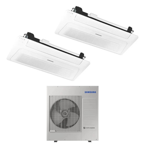 Immagine di Samsung CASSETTA 1 VIA WINDFREE R32 Climatizzatore a cassetta dual split inverter bianco | unità esterna 10 kW unità interne 9000+9000 BTU AJ100TXJ5KG/EU+AJ0[26|26]TN1DKG/EU