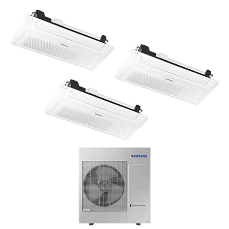 Immagine di Samsung CASSETTA 1 VIA WINDFREE R32 Climatizzatore a cassetta trial split inverter bianco | unità esterna 10 kW unità interne 9000+9000+9000 BTU AJ100TXJ5KG/EU+AJ0[26|26|26]TN1DKG/EU