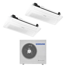 Immagine di Samsung CASSETTA 1 VIA WINDFREE R32 Climatizzatore a cassetta dual split inverter bianco | unità esterna 6.8 kW unità interne 12000+12000 BTU AJ068TXJ3KG/EU+AJ0[35|35]TN1DKG/EU