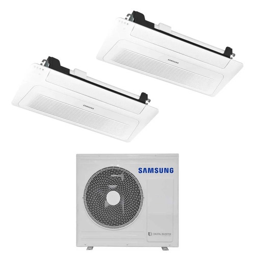 Immagine di Samsung CASSETTA 1 VIA WINDFREE R32 Climatizzatore a cassetta dual split inverter bianco | unità esterna 6.8 kW unità interne 9000+9000 BTU AJ068TXJ3KG/EU+AJ0[26|26]TN1DKG/EU