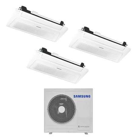Immagine di Samsung CASSETTA 1 VIA WINDFREE R32 Climatizzatore a cassetta trial split inverter bianco | unità esterna 8 kW unità interne 9000+9000+9000 BTU AJ080TXJ4KG/EU+AJ0[26|26|26]TN1DKG/EU