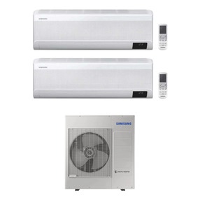 Immagine di Samsung WINDFREE AVANT R32 Climatizzatore a parete dual split inverter Wi-Fi bianco | unità esterna 10 kW unità interne 7000+7000 BTU AJ100TXJ5KG/EU+AR[07T|07T]XEAAWKNEU