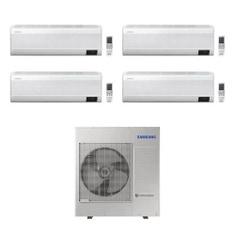 Immagine di Samsung WINDFREE AVANT R32 Climatizzatore a parete quadri split inverter Wi-Fi bianco | unità esterna 10 kW unità interne 12000+12000+12000+12000 BTU AJ100TXJ5KG/EU+AR[12T|12T|12T|12T]XEAAWKNEU