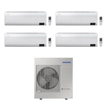 Immagine di Samsung WINDFREE AVANT R32 Climatizzatore a parete quadri split inverter Wi-Fi bianco | unità esterna 10 kW unità interne 12000+12000+12000+12000 BTU AJ100TXJ5KG/EU+AR[12T|12T|12T|12T]XEAAWKNEU