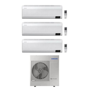 Immagine di Samsung WINDFREE AVANT R32 Climatizzatore a parete trial split inverter Wi-Fi bianco | unità esterna 10 kW unità interne 12000+12000+12000 BTU AJ100TXJ5KG/EU+AR[12T|12T|12T]XEAAWKNEU