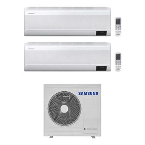 Immagine di Samsung WINDFREE AVANT R32 Climatizzatore a parete dual split inverter Wi-Fi bianco | unità esterna 8 kW unità interne 12000+18000 BTU AJ080TXJ4KG/EU+AR[12T|18B]XEAAWKNEU