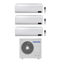 Immagine di Samsung WINDFREE AVANT R32 Climatizzatore a parete trial split inverter Wi-Fi bianco | unità esterna 8 kW unità interne 7000+7000+9000 BTU AJ080TXJ4KG/EU+AR[07T|07T|09T]XEAAWKNEU