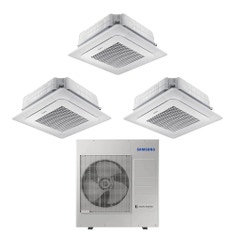 Immagine di Samsung CASSETTA 4 VIE MINI WINDFREE R32 Climatizzatore a cassetta trial split inverter bianco | unità esterna 10 kW unità interne 18000+18000+18000 BTU AJ100TXJ5KG/EU+AJ0[52|52|52]TNNDKG/EU