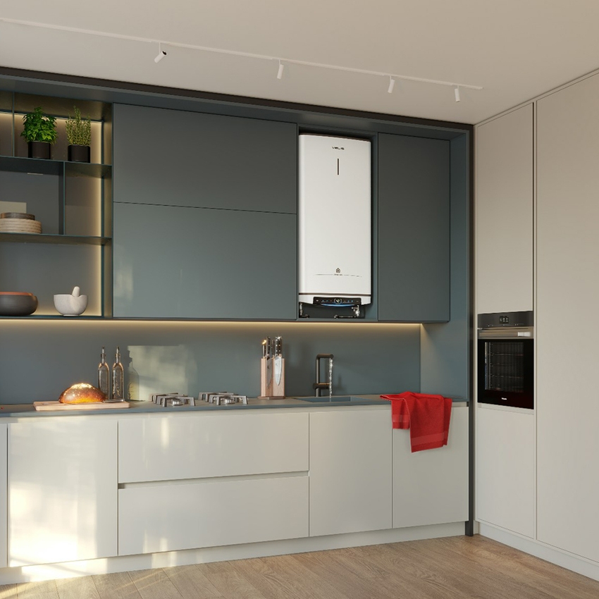 Immagine di Ariston VELIS PRO DRY WI-FI 50 Scaldacqua elettrico murale doppio serbatoio ad accumulo, ultracompatto multiposizione, dotato di Wi-Fi e resistenza a secco 3100908