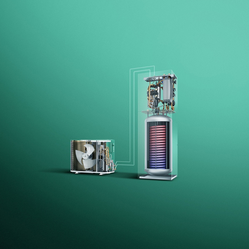 Immagine di Vaillant Kit aroTHERM pure 6 kW 230V VWL 65/7.2 AS S3 Pompa di calore split monofase + VWL 107/7.2 IS uniTOWER con accumulo 190 l 8000016266