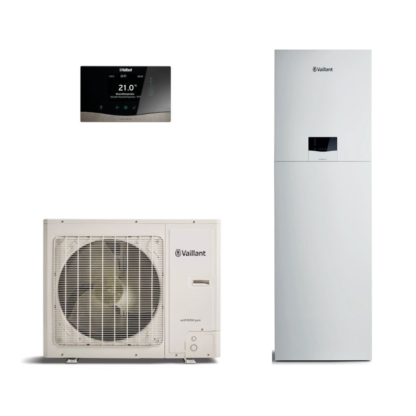 Immagine di Vaillant Kit aroTHERM pure 10 kW 230V VWL 105/7.2 AS S3 Pompa di calore split monofase + VWL 107/7.2 IS uniTOWER con accumulo 190 l 8000016268