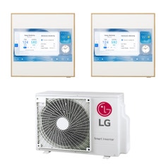 Immagine di LG ARTCOOL Gallery LCD R32 Climatizzatore a parete dual split inverter Wi-Fi | unità esterna 4.1 kW unità interne 9000+9000 BTU MU2R15.U13+A[09|09]GA2.NSE