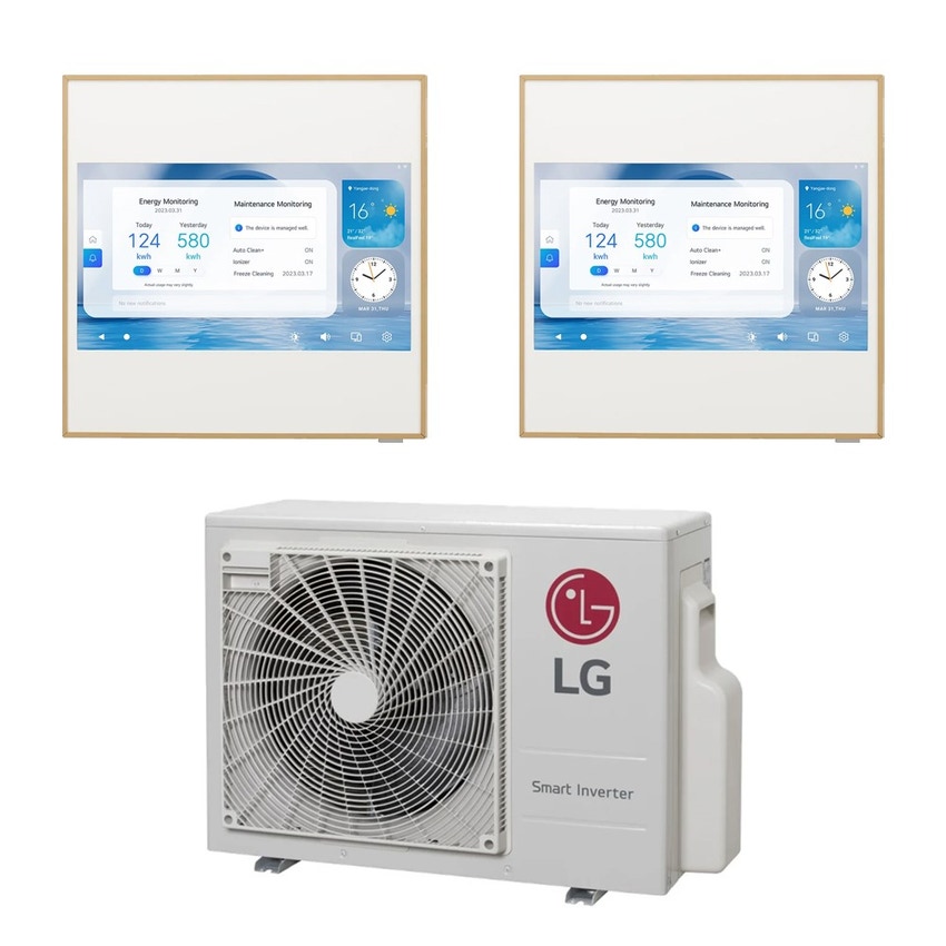 Immagine di LG ARTCOOL Gallery LCD R32 Climatizzatore a parete dual split inverter Wi-Fi | unità esterna 6.2 kW unità interne 12000+12000 BTU MU3R21.U23+A[12|12]GA2.NSE