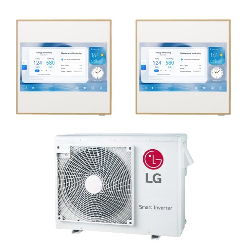 Immagine di LG ARTCOOL Gallery LCD R32 Climatizzatore a parete dual split inverter Wi-Fi | unità esterna 7 kW unità interne 9000+12000 BTU MU4R25.U22+A[09|12]GA2.NSE