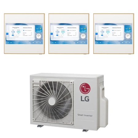 Immagine di LG ARTCOOL Gallery LCD R32 Climatizzatore a parete trial split inverter Wi-Fi | unità esterna 6.2 kW unità interne 9000+12000+12000 BTU MU3R21.U23+A[09|12|12]GA2.NSE