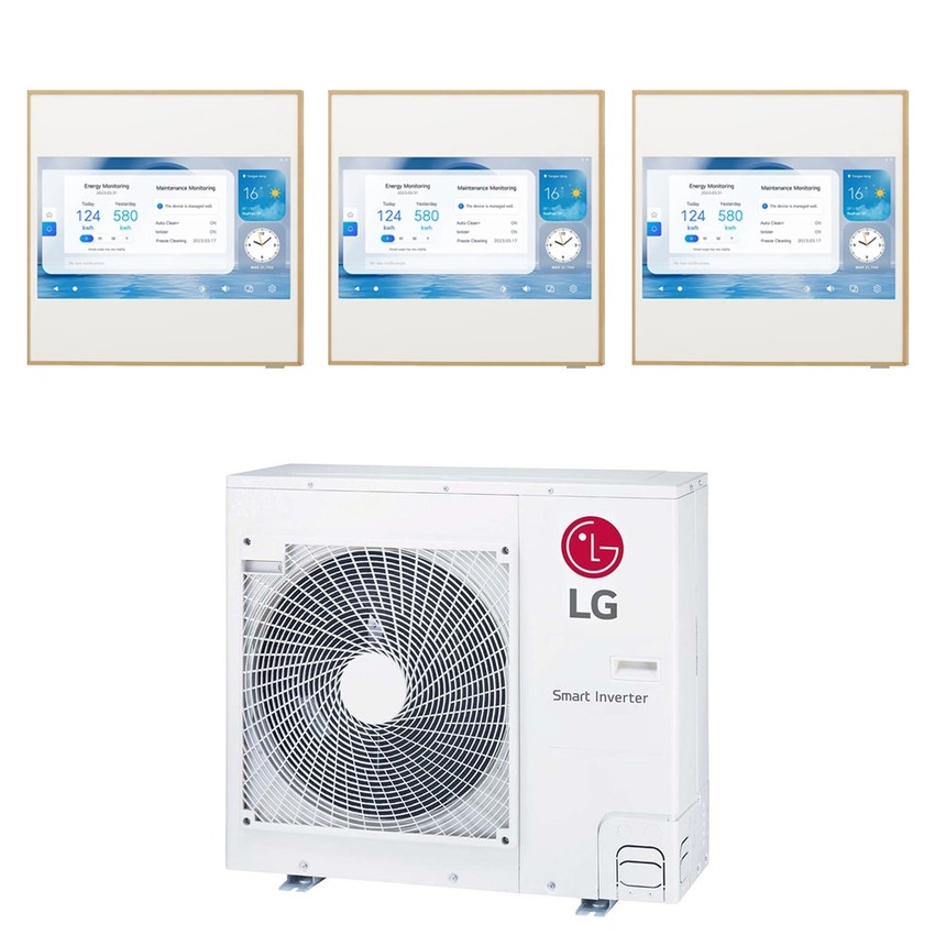 Immagine di LG ARTCOOL Gallery LCD R32 Climatizzatore a parete trial split inverter Wi-Fi | unità esterna 7.9 kW unità interne 9000+9000+9000 BTU MU4R27.U42+A[09|09|09]GA2.NSE