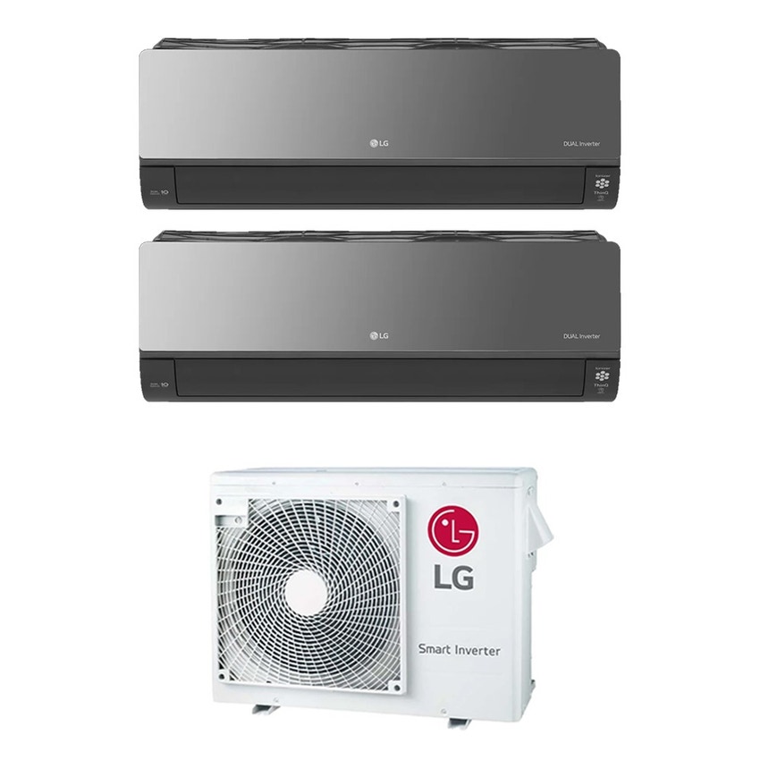 Immagine di LG ARTCOOL Mirror R32 Climatizzatore a parete dual split inverter Wi-Fi mirror | unità esterna 7 kW unità interne 12000+12000 BTU MU4R25.U22+AC[12|12]BK.NSJ