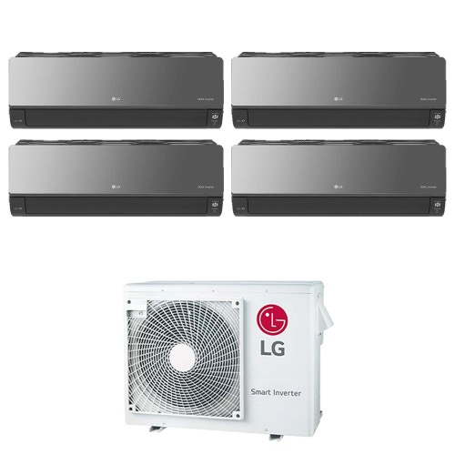 Immagine di LG ARTCOOL Mirror R32 Climatizzatore a parete quadri split inverter Wi-Fi mirror | unità esterna 7 kW unità interne 9000+9000+9000+9000 BTU MU4R25.U22+AC[09|09|09|09]BK.NSJ