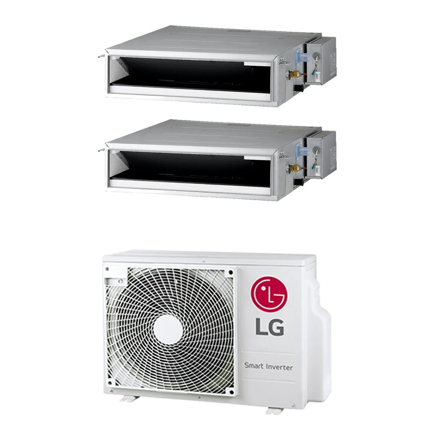 Immagine di LG Canalizzabile bassa prevalenza R32 Climatizzatore canalizzabile dual split inverter | unità esterna 4.1 kW unità interne 9000+9000 BTU MU2R15.U13+CL[09|09]F.N50