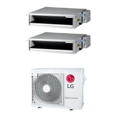 Immagine di LG Canalizzabile bassa prevalenza R32 Climatizzatore canalizzabile dual split inverter | unità esterna 7 kW unità interne 9000+18000 BTU MU4R25.U22+CL[09]F.N50+CL[18]F.N60