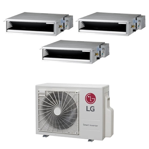 Immagine di LG Canalizzabile bassa prevalenza R32 Climatizzatore canalizzabile trial split inverter | unità esterna 5.3 kW unità interne 9000+9000+9000 BTU MU3R19.U23+CL[09|09|09]F.N50