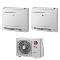 Immagine di LG CONSOLE R32 Climatizzatore console da pavimento dual split inverter bianco | unità esterna 5.3 kW unità interne 9000+9000 BTU MU3R19.U23+UQ[09|09]F.NA0