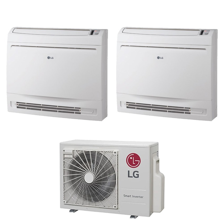 Immagine di LG CONSOLE R32 Climatizzatore console da pavimento dual split inverter bianco | unità esterna 5.3 kW unità interne 12000+12000 BTU MU3R19.U23+UQ[12|12]F.NA0