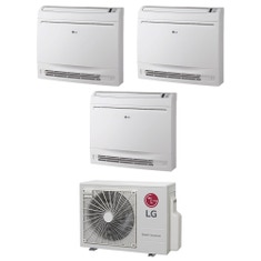 Immagine di LG CONSOLE R32 Climatizzatore console da pavimento trial split inverter bianco | unità esterna 6.2 kW unità interne 9000+9000+9000 BTU MU3R21.U23+UQ[09|09|09]F.NA0