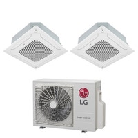 Immagine di LG Cassetta 4 vie R32 Climatizzatore a cassetta dual split inverter bianco | unità esterna 5.3 kW unità interne 9000+12000 BTU MU3R19.U23+CT[09|12]F.NR0