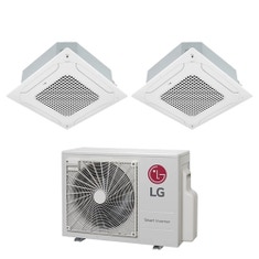 Immagine di LG Cassetta 4 vie R32 Climatizzatore a cassetta dual split inverter bianco | unità esterna 6.2 kW unità interne 9000+9000 BTU MU3R21.U23+CT[09|09]F.NR0