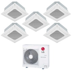 Immagine di LG Cassetta 4 vie R32 Climatizzatore a cassetta penta split inverter bianco | unità esterna 8.8 kW unità interne 9000+9000+9000+9000+9000 BTU MU5R30.U42+CT[09|09|09|09|09]F.NR0