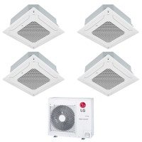 Immagine di LG Cassetta 4 vie R32 Climatizzatore a cassetta quadri split inverter bianco | unità esterna 8.8 kW unità interne 9000+9000+9000+12000 BTU MU5R30.U42+CT[09|09|09|12]F.NR0