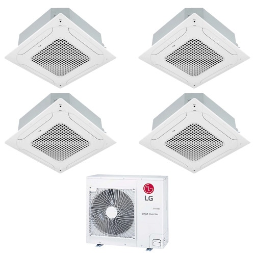Immagine di LG Cassetta 4 vie R32 Climatizzatore a cassetta quadri split inverter bianco | unità esterna 8.8 kW unità interne 9000+9000+9000+9000 BTU MU5R30.U42+CT[09|09|09|09]F.NR0