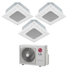 Immagine di LG Cassetta 4 vie R32 Climatizzatore a cassetta trial split inverter bianco | unità esterna 5.3 kW unità interne 9000+9000+9000 BTU MU3R19.U23+CT[09|09|09]F.NR0