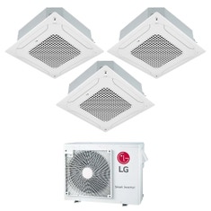 Immagine di LG Cassetta 4 vie R32 Climatizzatore a cassetta trial split inverter bianco | unità esterna 7 kW unità interne 9000+9000+12000 BTU MU4R25.U22+CT[09|09|12]F.NR0