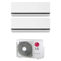 Immagine di LG DUALCOOL Deluxe R32 Climatizzatore a parete dual split inverter Wi-Fi bianco | unità esterna 4.7 kW unità interne 12000+12000 BTU MU2R17.U13+H[12|12]S1D.NS1