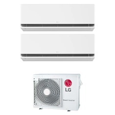 Immagine di LG DUALCOOL Deluxe R32 Climatizzatore a parete dual split inverter Wi-Fi bianco | unità esterna 7 kW unità interne 18000+18000 BTU MU4R25.U22+H[18|18]S1D.NS1