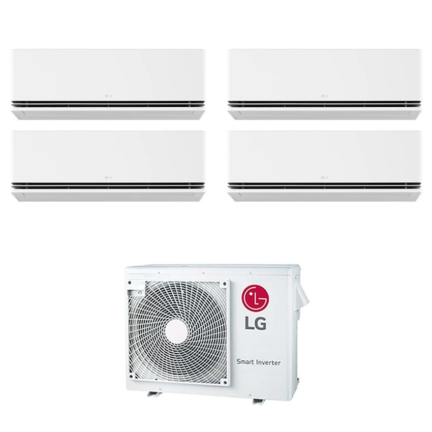 Immagine di LG DUALCOOL Deluxe R32 Climatizzatore a parete quadri split inverter Wi-Fi bianco | unità esterna 7 kW unità interne 9000+9000+9000+9000 BTU MU4R25.U22+H[09|09|09|09]S1D.NS1