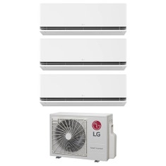 Immagine di LG DUALCOOL Deluxe R32 Climatizzatore a parete trial split inverter Wi-Fi bianco | unità esterna 6.2 kW unità interne 9000+9000+9000 BTU MU3R21.U23+H[09|09|09]S1D.NS1